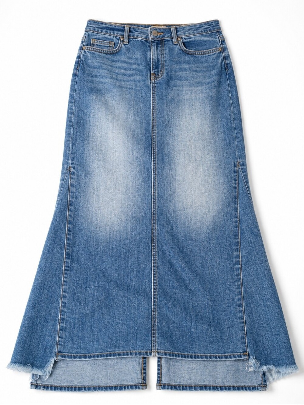 7 For All Mankind Long Denim Skirt